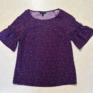 Banana Republic Factory Purple Polka Dot Women's Top-XS